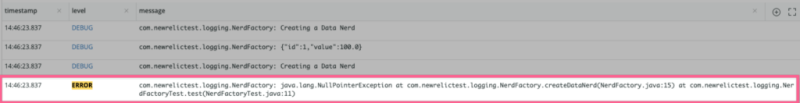 multiline message example in new relic logs