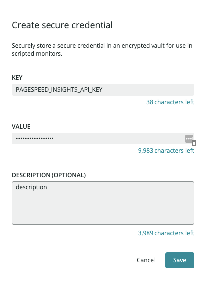 Create secure credential fields