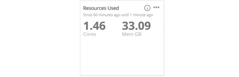 The New Relic Infrastructure default dashboard for core and memory usage