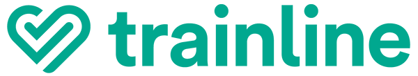 Image depicts the company Trainline's name with a heart next to it