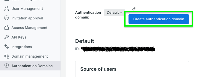 Create authentication domain