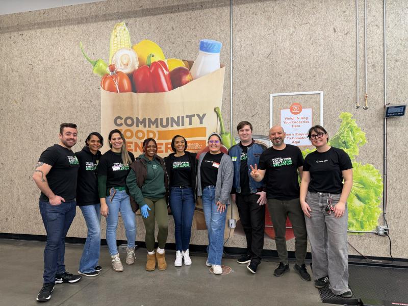 New Relic team members at food bank