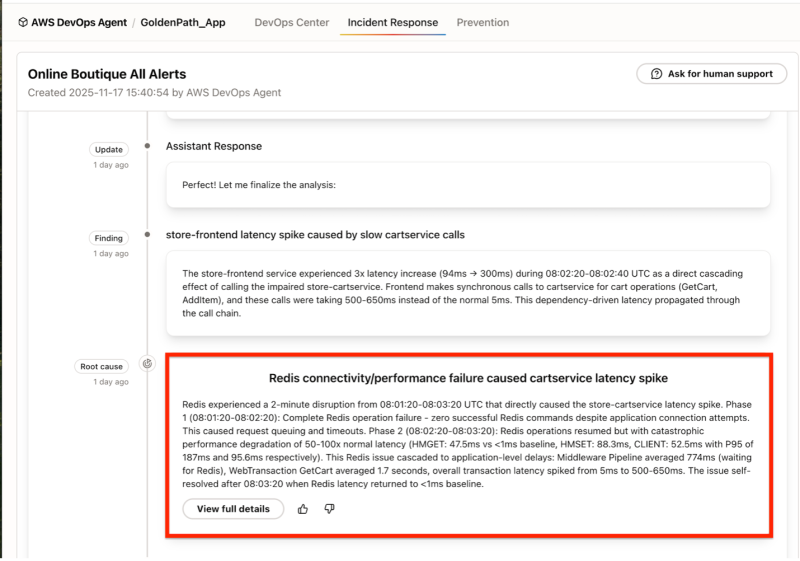 AWS alert root cause