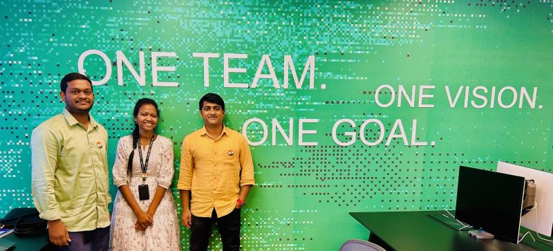 New Relic employees in the Hyderabad office