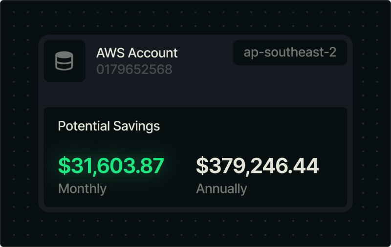Cloud costs and potential savings using New Relic
