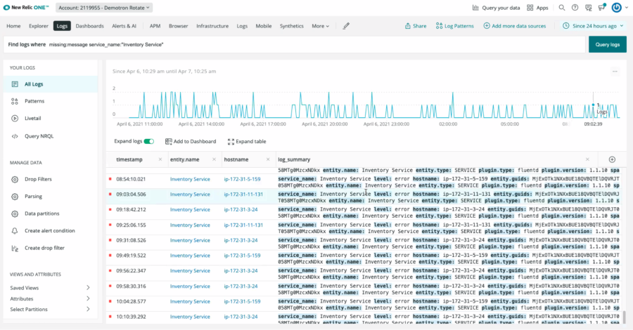 New Relic product screen capture of Custom visualization