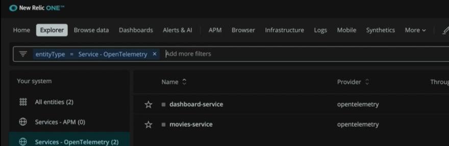 Explorer tab in New Relic One