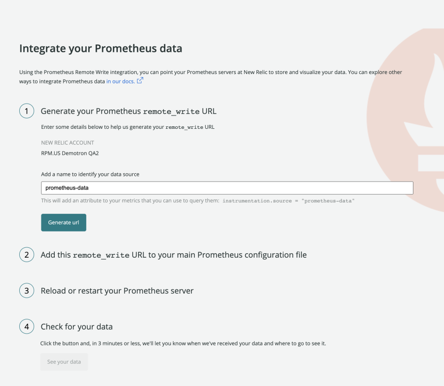 Screen for integrating your Prometheus data.