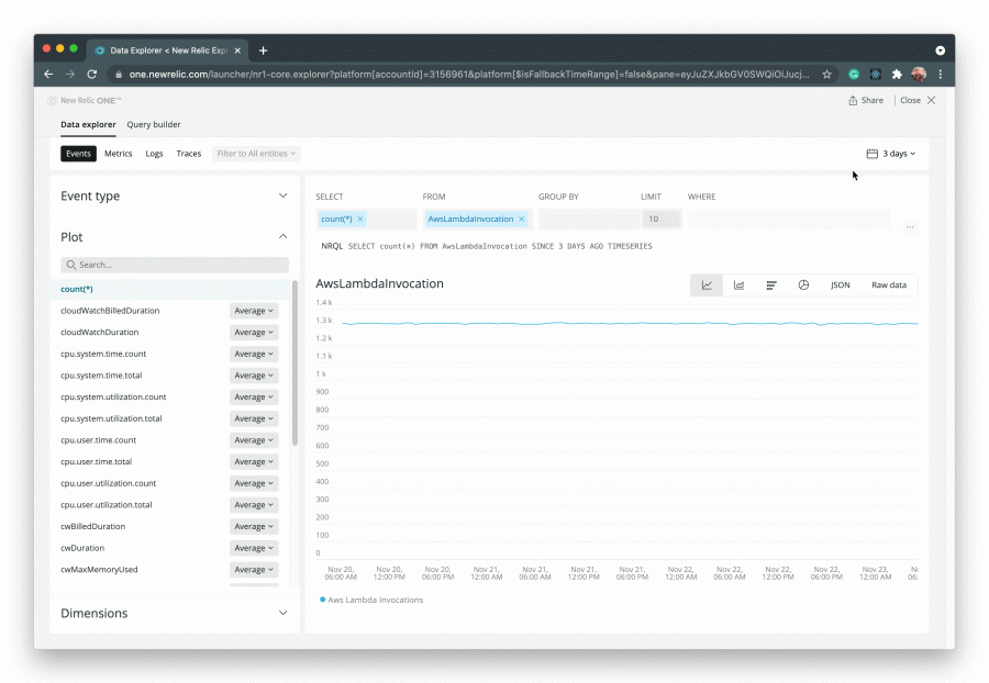 New Relic Data Explorer