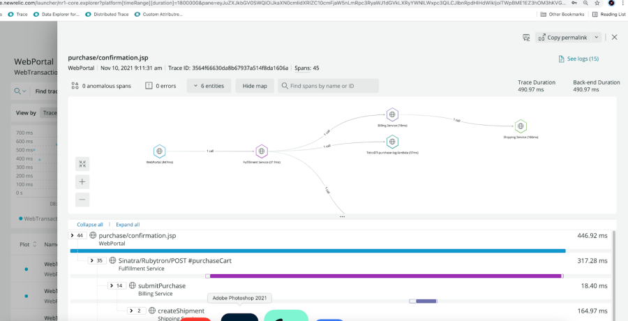 Distributed tracing dashboard allows you to monitor lambda execution.