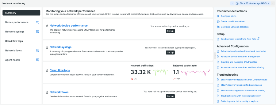 Screenshot der UI für Network Performance Monitoring mit Integration von VPC Flow-Logs