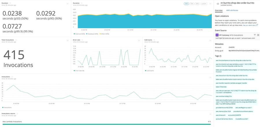 Lambda performance optimization New Relic