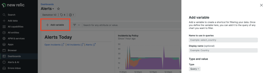 Dynamic Dashboards With Template Variables | New Relic