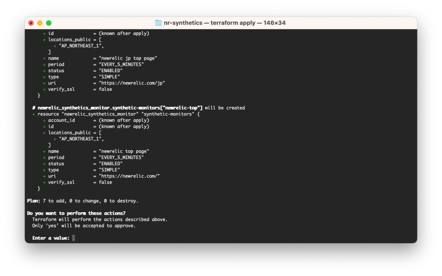 terraform synthetic tests