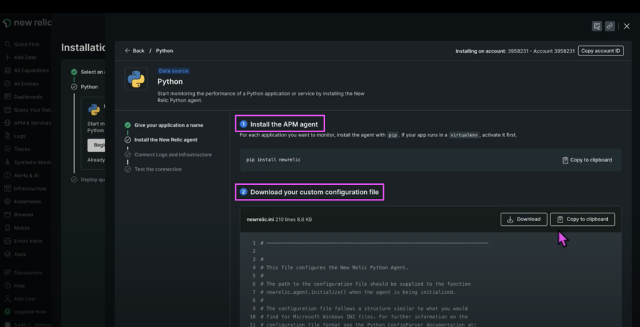 Part 1 of installing the New Relic APM agent.