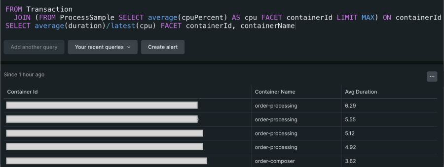 screenshot of subquery join