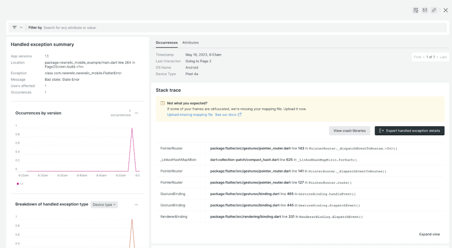 Detailed stack trace from Error Inbox