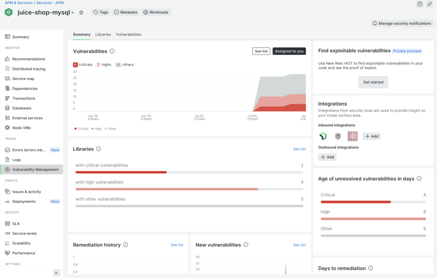 El panel de Juice Shop muestra las vulnerabilidades notificadas 