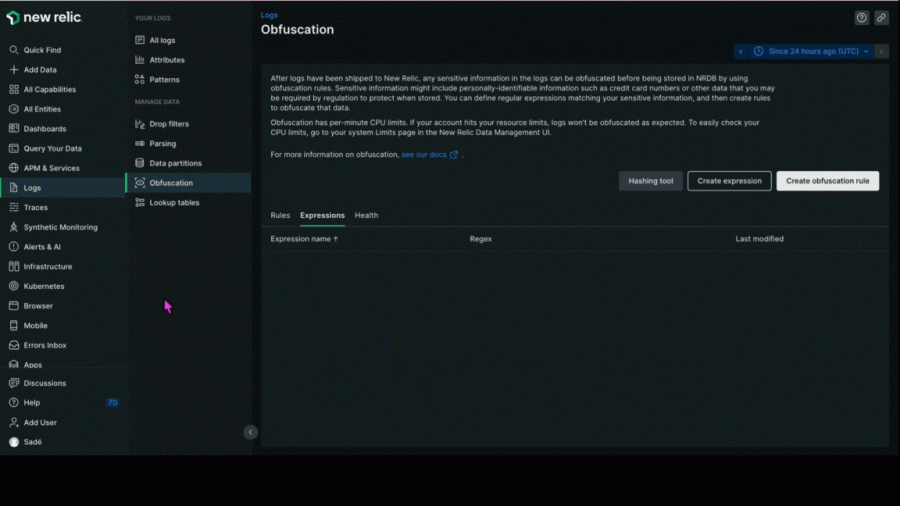 3. Demonstration on how to create an expression using NRQL friendly regular expressions.