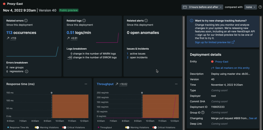 Change Tracking in New Relic