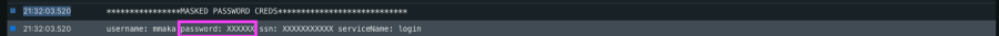 The password is obfuscated using the masking technique.