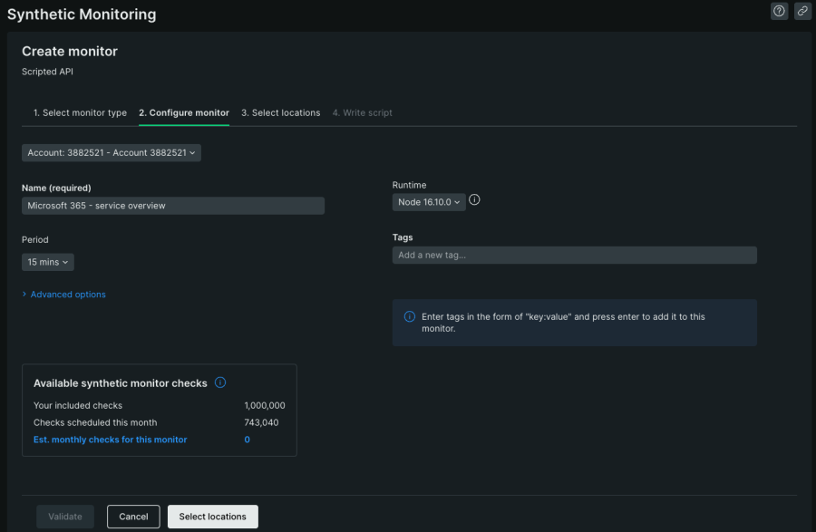 service overview configure monitor