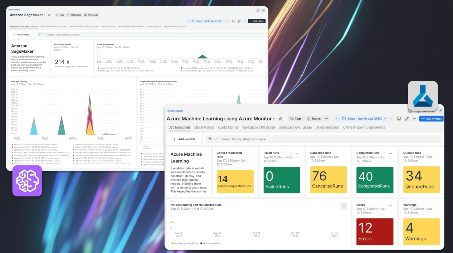 Quickstart dashboards for Amazon SageMaker and AzureML