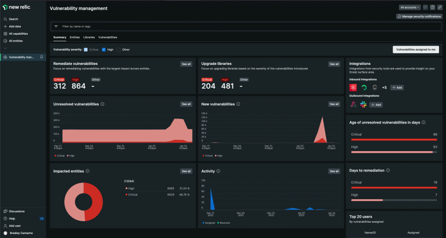 Gestion des vulnérabilités dans New Relic