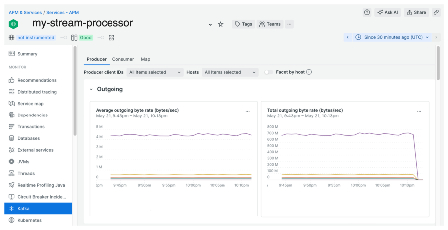 newrelic kafka ui screenshot