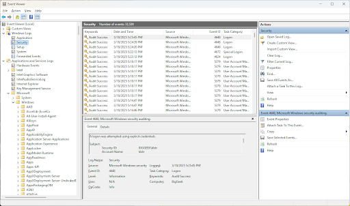 windows log explorer