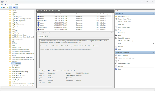 example windows administrative logs