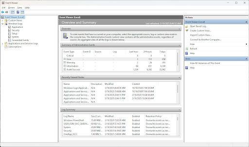 accessing windows logs