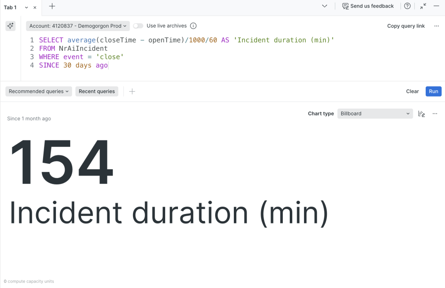 Time series of New Relic alert volume since New Relic AI implementation