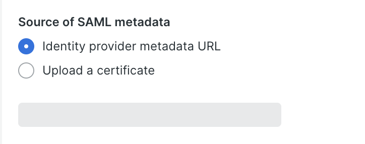 Source of SAML metadata