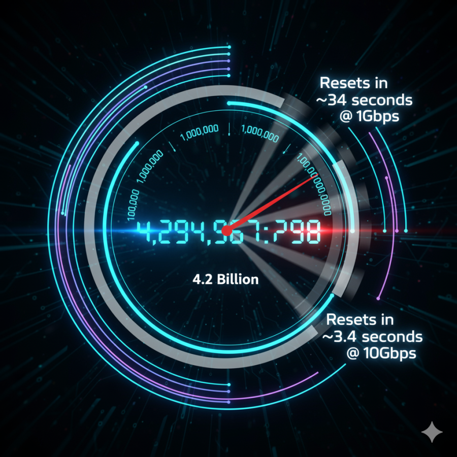 4.29B counting limit on network traffic using a 32-bit integer