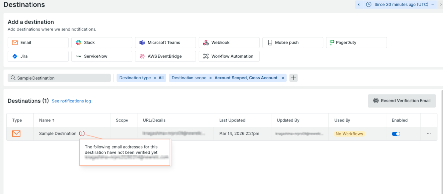 alert-email-destination-verification-4: destination top unverified