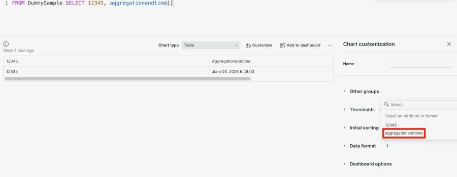 Click on the data field name you would like to modify its data format