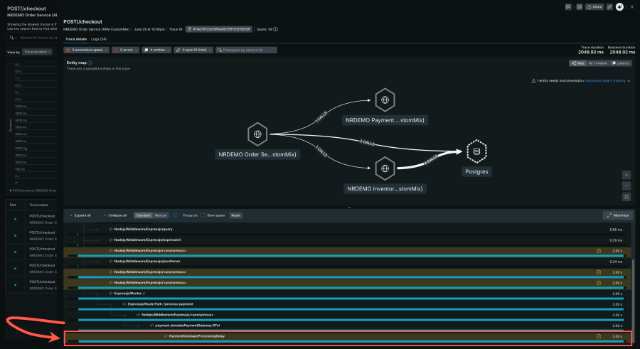 Nested New Relic Span within OTel custom span