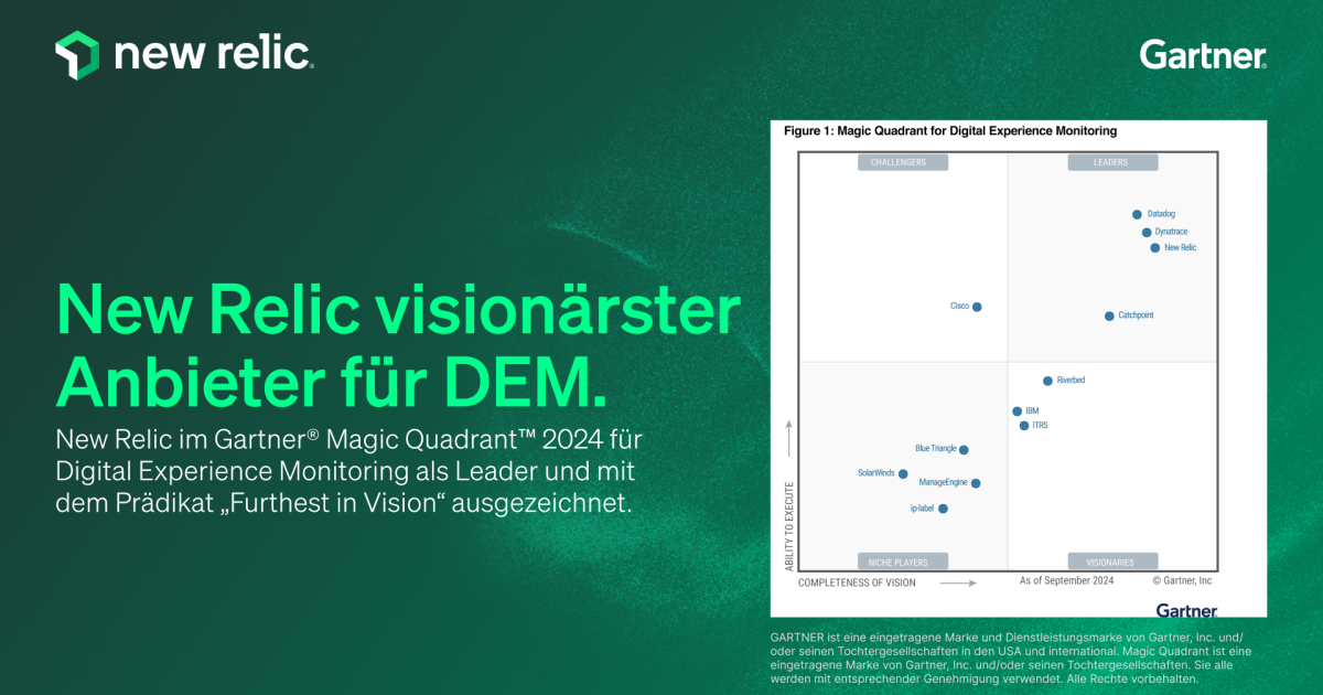New Relic im Gartner® Magic Quadrant™ 2024 für Digital Experience ...