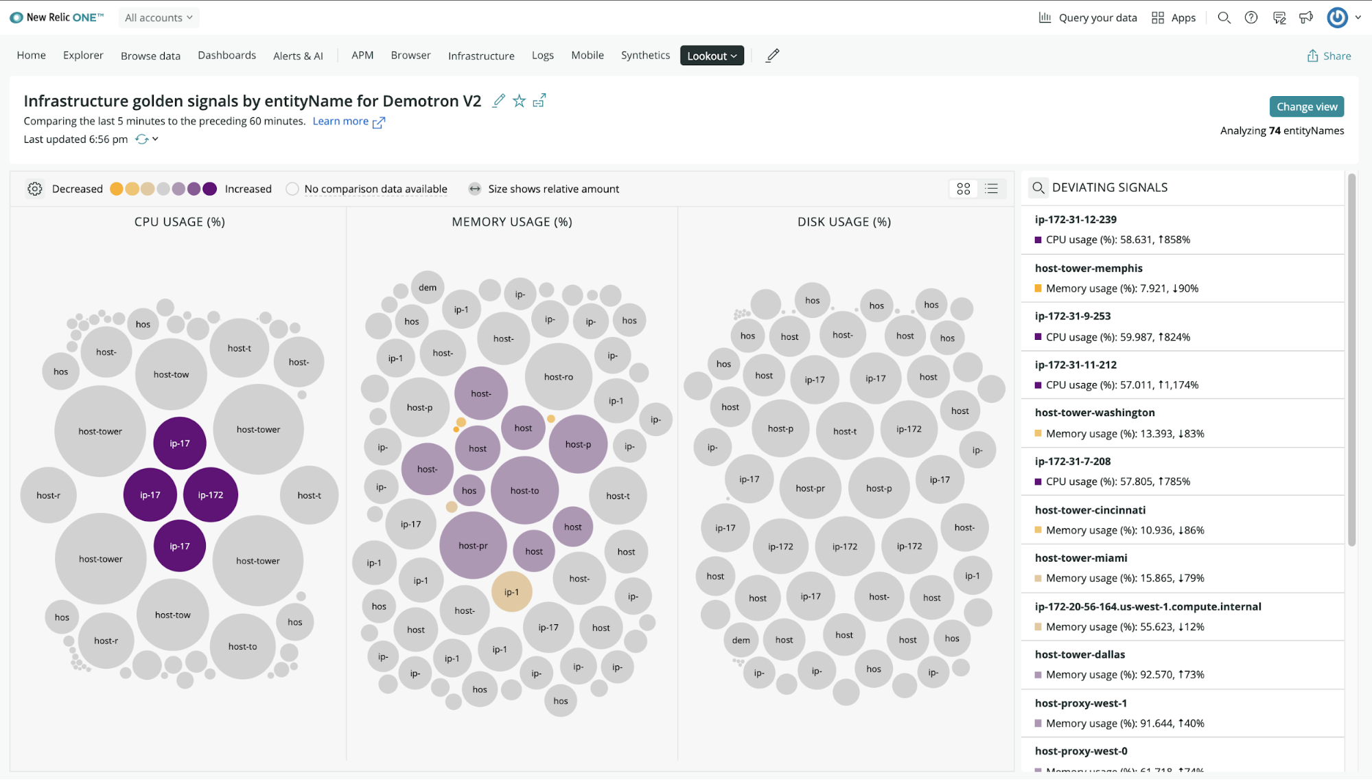 New Relic Lookout screenshot