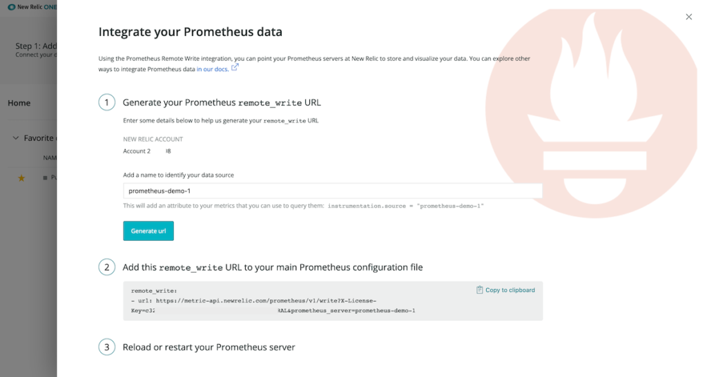 Setting up the Prometheus remote write integration