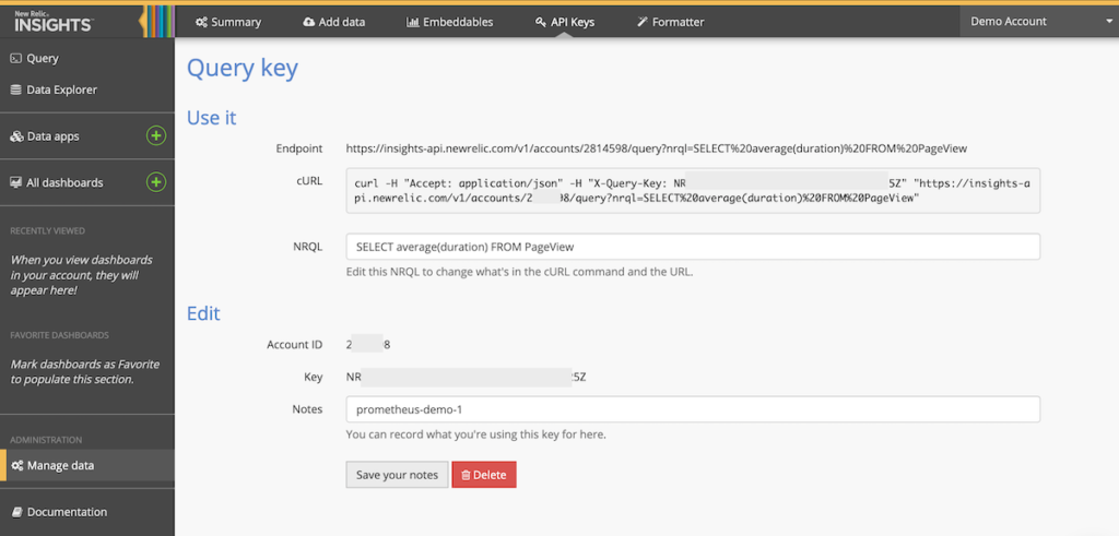 Creating a Query key in Insights