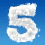 cloud in shape of number 5